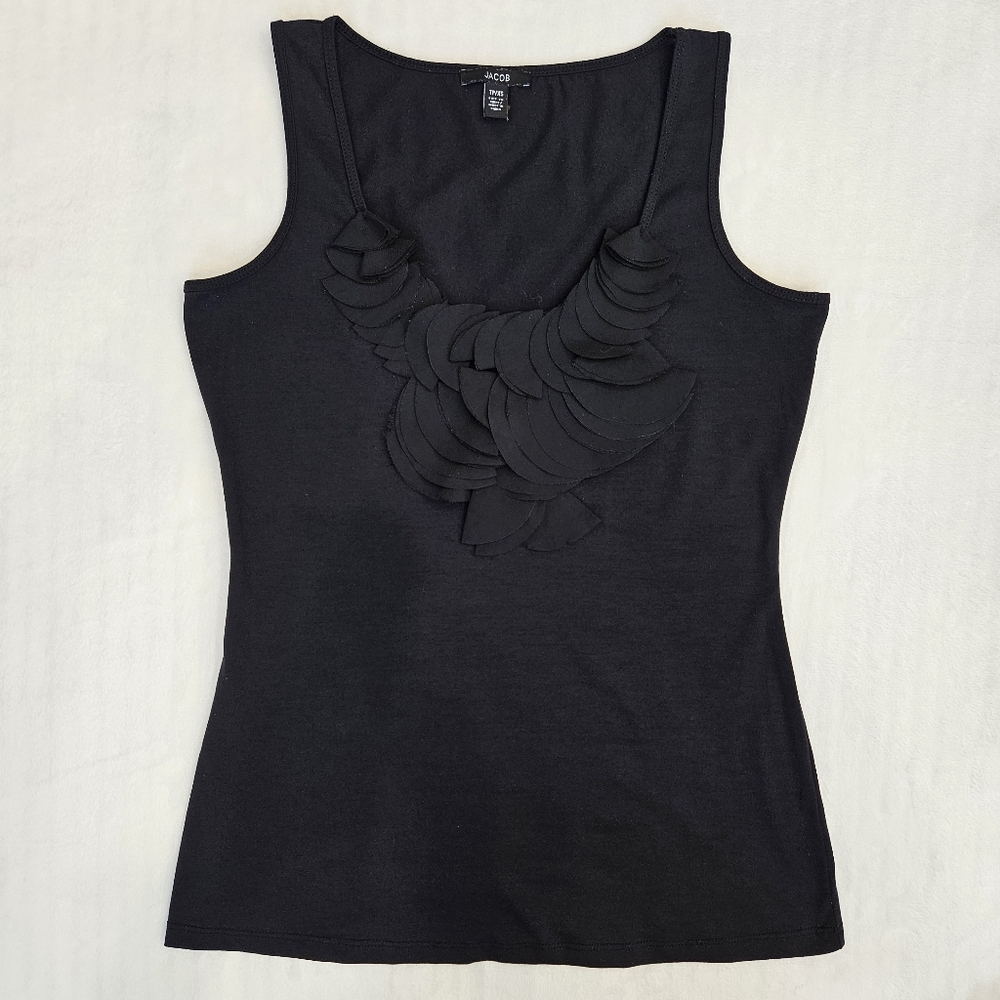Jacob Black Tank Top with Layered Detail